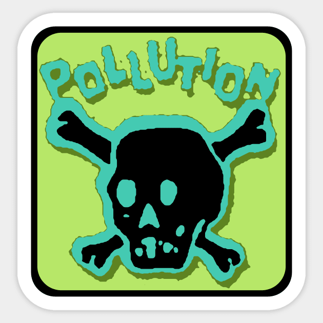 Pollution Skull (Toxic Green) Sticker by Durvin